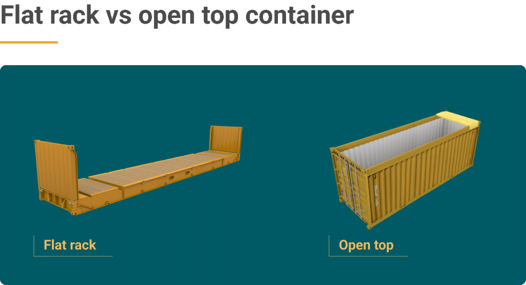 انواع کانتینر - کانتینر Flat rack & Open Top
