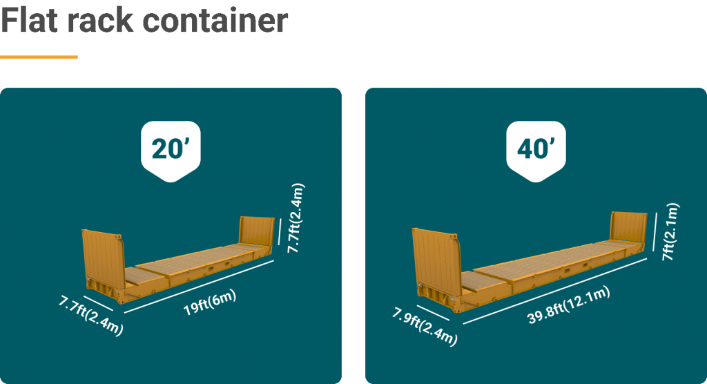 انواع کانتینر - کانتینر Flat rack